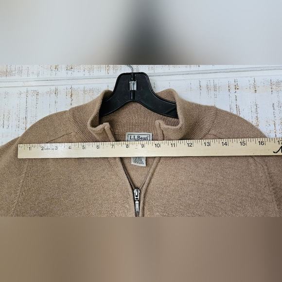 L.L. Bean Mens‎ 1/4 Zip Sweater Size XL Regular Cotton Cashmere Blend Ribbed - Picture 10 of 11